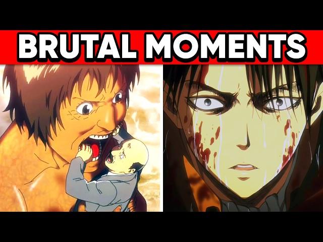 Top 10 MOST BRUTAL Moments in Attack on Titan