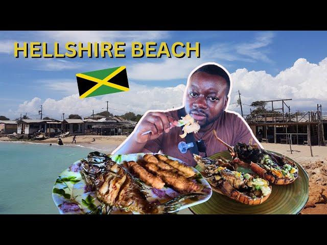 THE BEST JAMAICAN seafood at HELLSHIRE BEACH JAMAICA | Tasty Fried Fish & LOBSTER