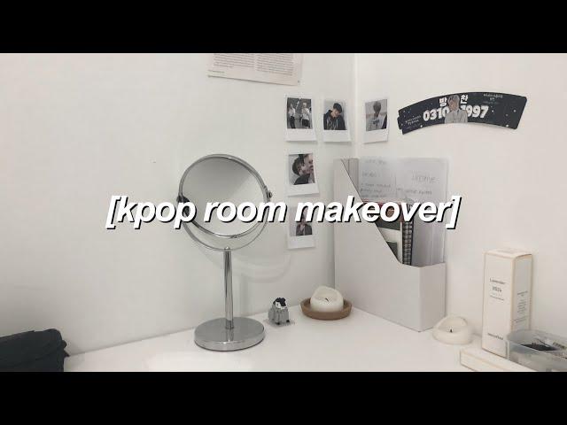 a day in my life : kpop room makeover (minimal + skz)