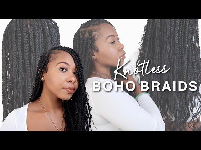 EASY Knotless Bohemian Goddess Braids Using Human Hair Tutorial *Crochet Method* | Beginner Friendly