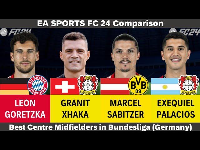 Goretzka vs Xhaka vs Sabitzer vs Exequiel Palacios(Bundesliga (Germany) Top CMs-EA FC24 Comparison)