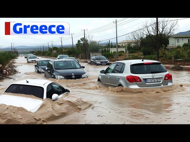 Storm Elena Strikes Greece ! Caused Severe Flooding in Loutra Aidipsos And Euboea