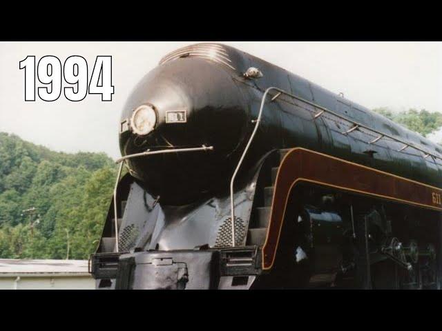 N&W J-Class 611 Streamlined Steam Locomotive in Action 1994