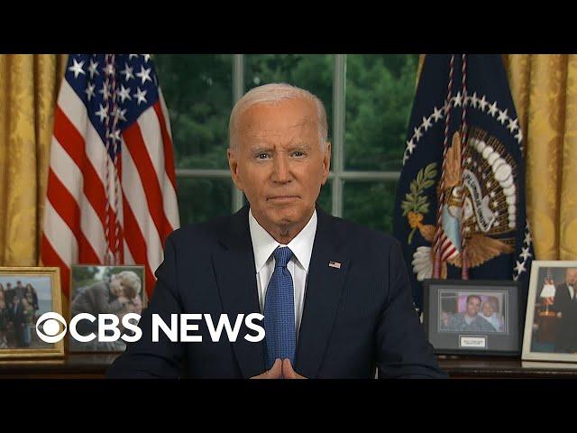 Biden gives first Oval Office address since ending 2024 reelection bid | Special Report