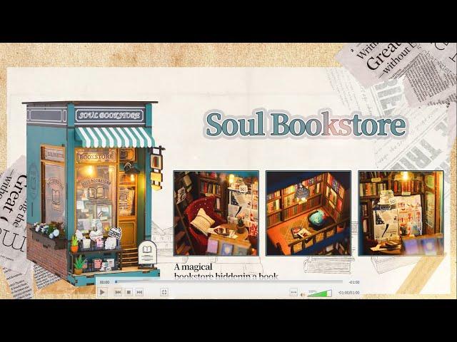 Soul Bookstore DIY Book Nook Kit M2314 Miniature Bookshop Decorative Bookshelf Insert