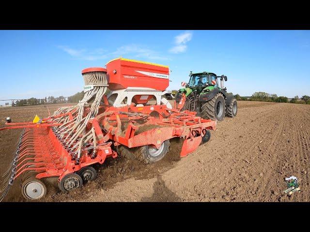 Seeding Cover Crops with a Deutz Fahr 8280 Tractor & Pottinger Terrasem C6 Seed Drill