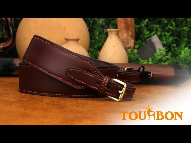 TOURBON Genuine Leather Rifle Shotgun Gun Sling Carrying Shoulder Strap Adjustable 93.5cm