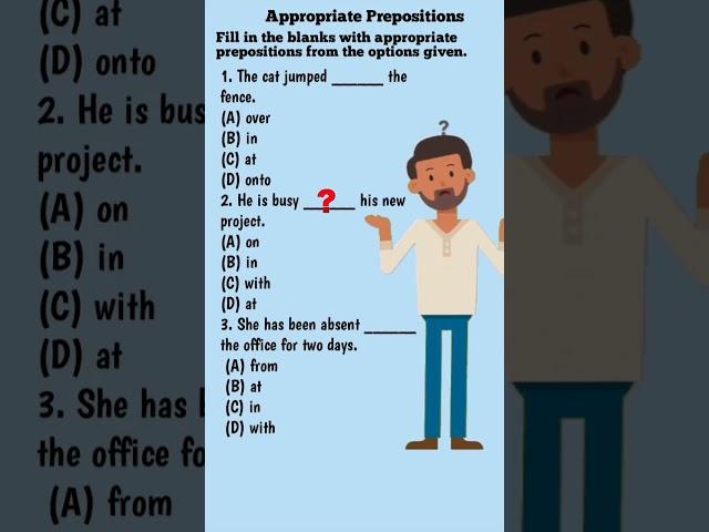 Preposition//Prepositions in English Grammar//Gap Filling. #viralshorts