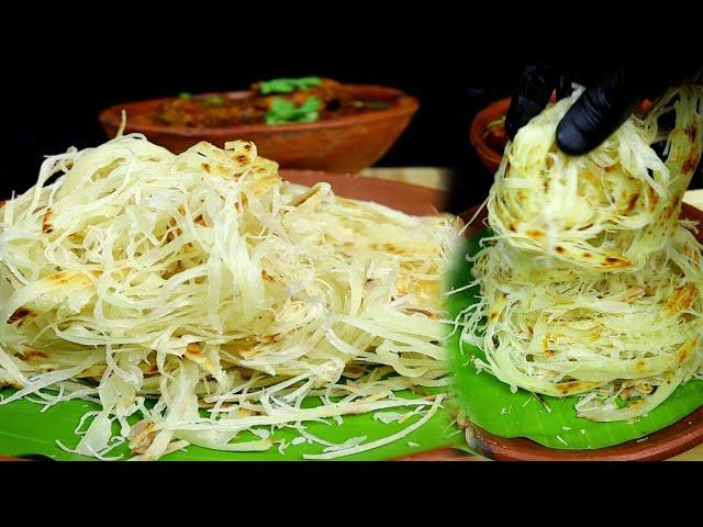 Nool Parotta with Chettinad Chicken Gravy | ASMR Cooking | Malabar Parotta | Crispy Hut