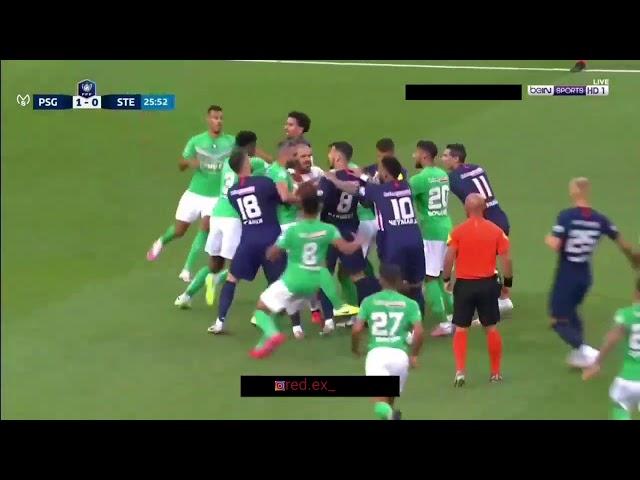 Psg vs St Etienne fight scene| Mbappe injury| PSG vs St Etienne| 25-07-2020 Coupe de France Final|