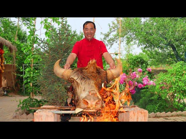 Flame YAK HEAD for $1500! Too Big to Fit Even for the Huge Pot! | Uncle Rural Gourmet