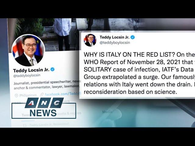 PH Foreign Affairs Secretary questions inclusion of Italy in 'red list' | ANC