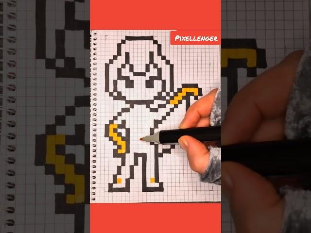 Чарли из Бравл Старс Как рисовать по клеточкам рисунки How to Draw Pixel Art Brawl Stars Charlie