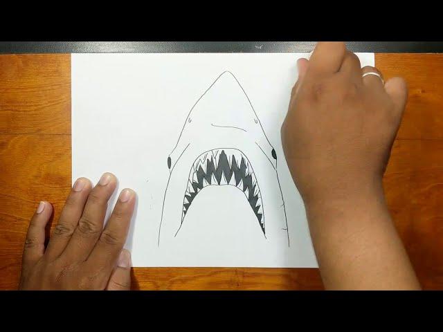 How to draw JAWS SHARK step by step