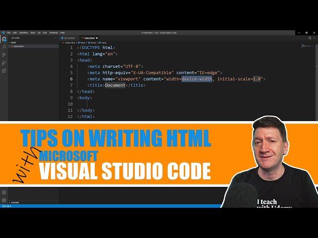 Microsoft Visual Studio Code - Introduction to HTML with VS Code