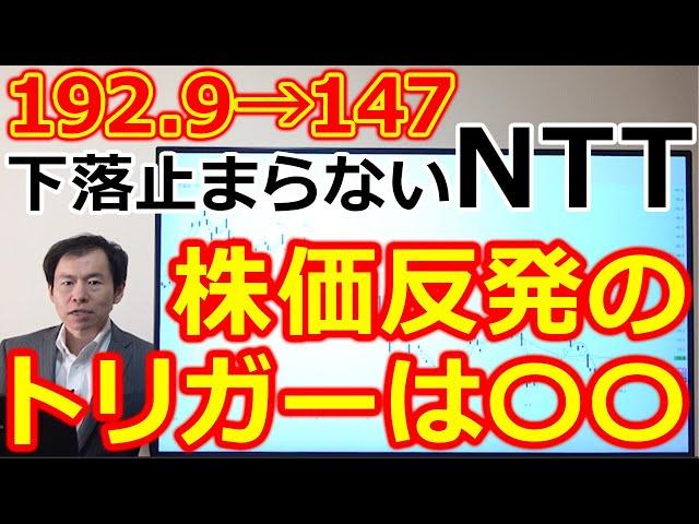 下落止まらない！年初から3割下落のNTT(9432)192.9円→147円 株価反発のトリガーは2つ