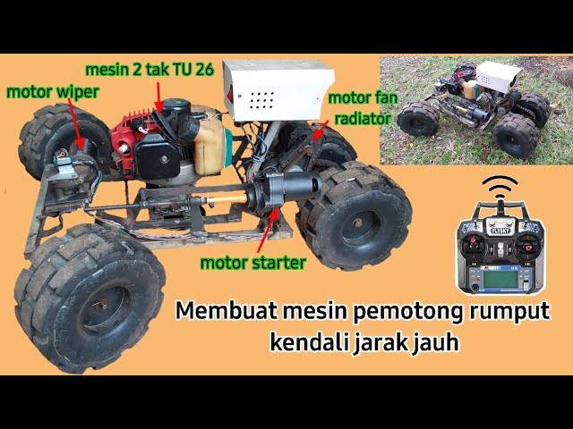 Membuat mesin pemotong rumput yang dikendalikan dari jarak jauh menggunakan remot control