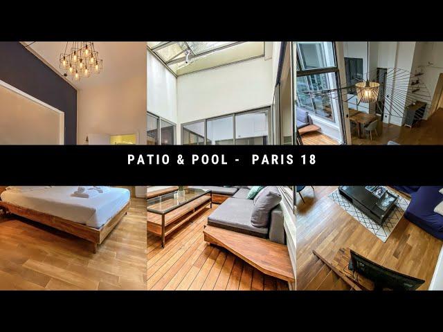 RARE in Paris ! Montmartre loft -  wrapped around a COVERED TERRACE - with POOL access ! €1,450,000