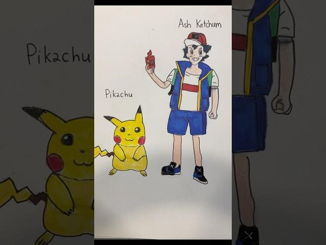 Drawing Pokemon Journey Pikachu&Ash