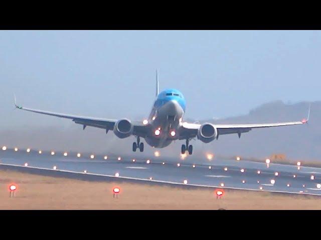 JUST AMAZING on a WET RUNWAY ️ Various Airplanes || MADEIRA airport landing