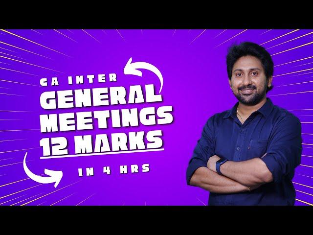 GENERAL MEETINGS REVISION - CA INTER MAY 24 #icaistudents #icai #cainter #cainterlaw