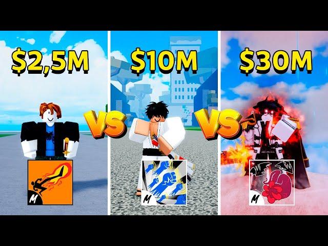 OS Combos de $2,5M vs $10M vs $30M no Blox Fruits