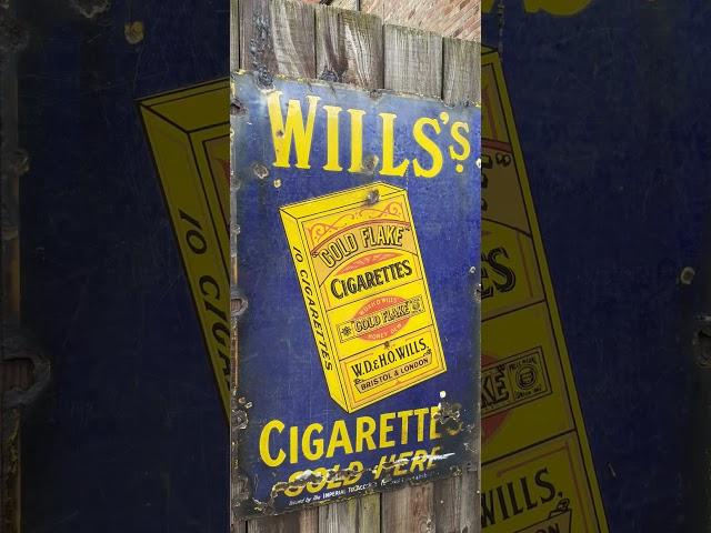 1900'S WILLS GOLD FLAKE  AND OTHER METAL ADVERTISING SIGN BEAMISH.