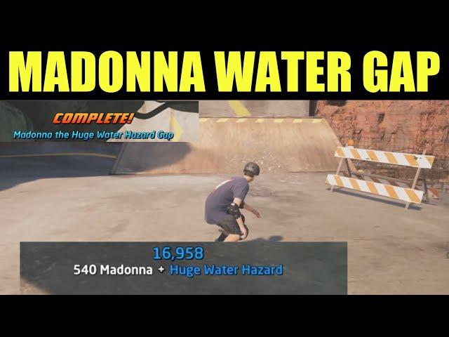 how to "Madonna the huge water hazard gap" Downhill Jam GOAL Challenge guide - Tony Hawk Pro Skater