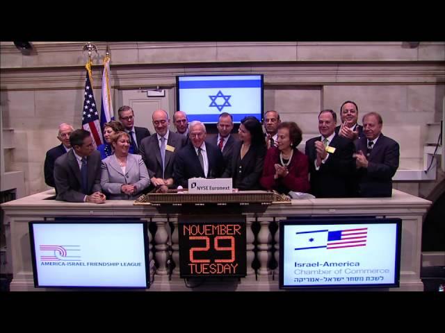 29 November 2011 America-Israel Friendship League (AIFL) at the NYSE rings NYSE Opening Bell