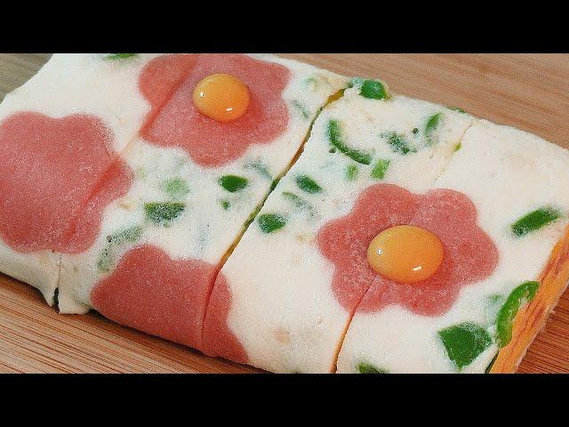 how to make korean egg roll (flower egg roll recipe, pretty egg roll)