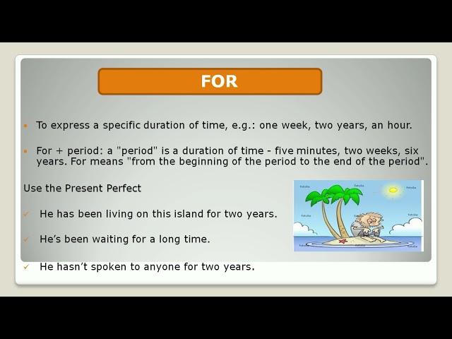 Merekeeva A  Zh    Present perfect prepositions For, Since, Ago