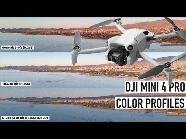 DJI MINI 4 PRO Color Profiles: Comparison D-LOG M, HLG, & NORMAL Profile