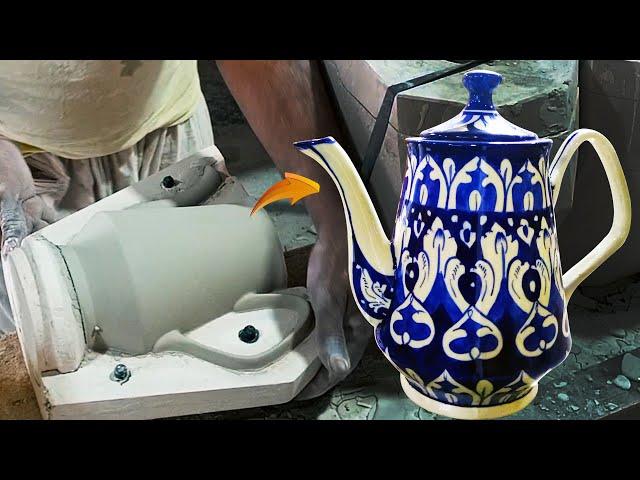 How to make a Handmade  Teapot II 300-Year-Old Blue Pottery Making Process II Multani art