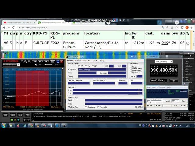 FM DX Es - 150623 1446UTC - 96.5 - ? France Culture (F) Carcassonne/Pic de Nore (11) 79kW 1196km