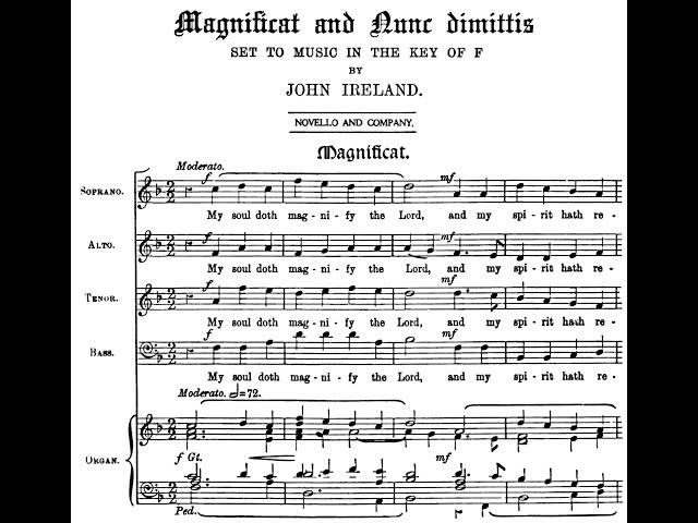 John Ireland - Magnificat in F (score video)