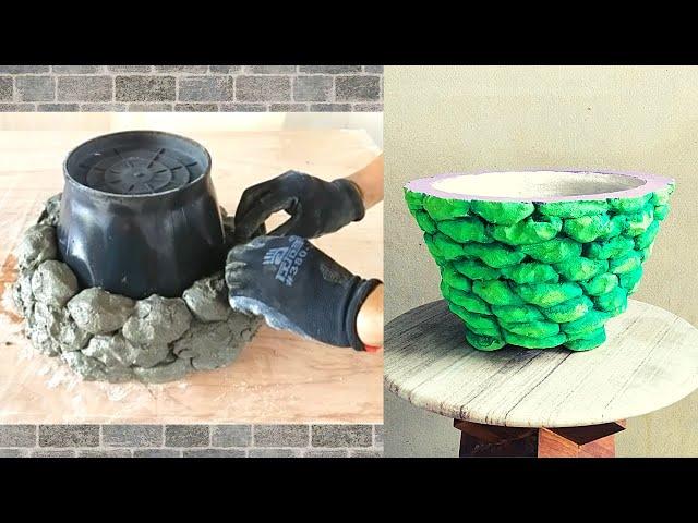 Creative  From Cement Cement craft ideas Making Flower pot