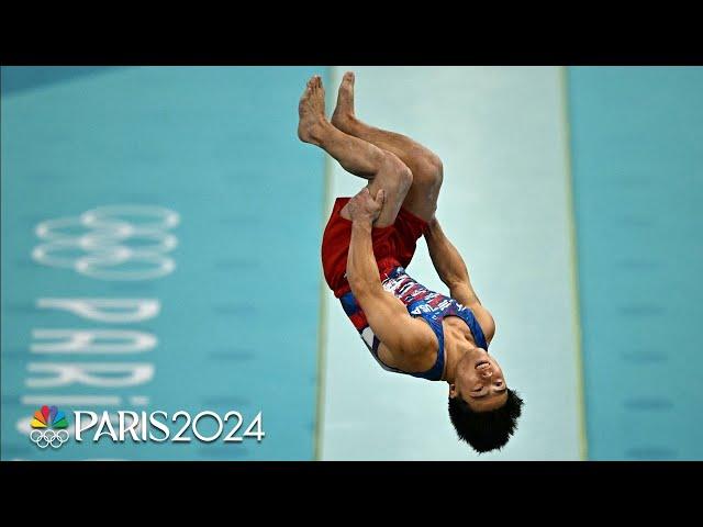 Asher Hong calm and composed on vault in Paris Olympic qualification | NBC Sports