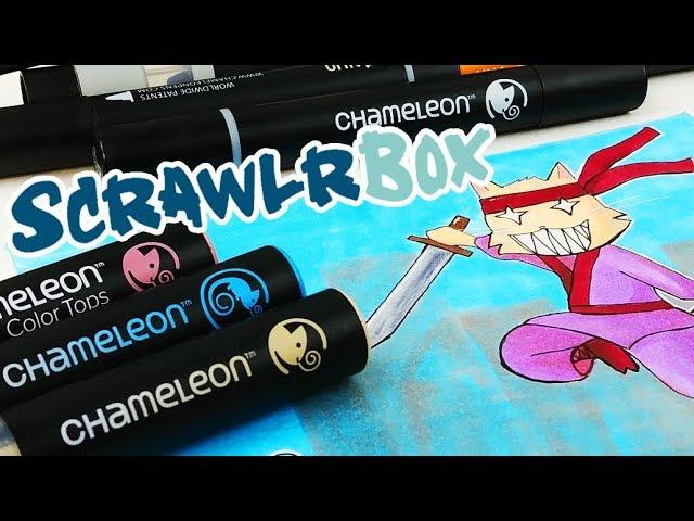 SCRAWLRBOX ART CHALLENGE Chameleon Pens Review Gradient Marker Illustration