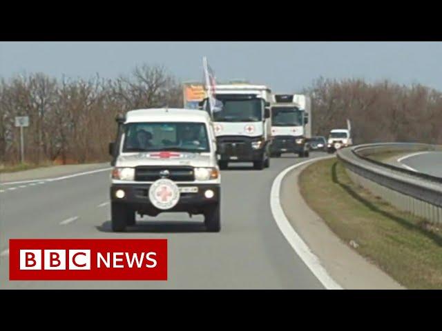 Aid convoy attempts to reach besieged Ukrainian city of Mariupol - BBC News