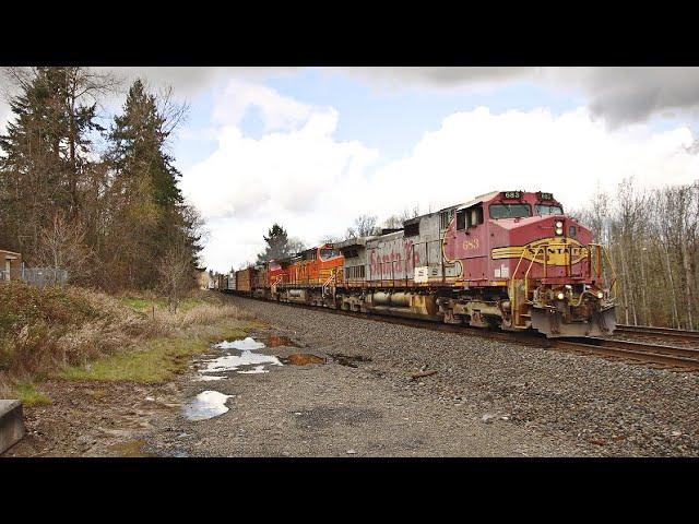 [HD] Trains Along BNSF's Seattle Subdivision, Chehalis, WA. 4/11/23