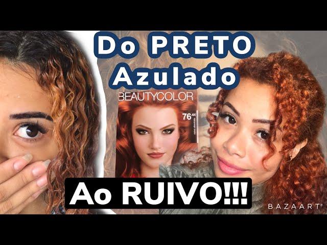 SAGA RUIVA- Do preto azulado ao ruivo acobreado cacheado 76.44 Beauty Color! JESUSSSS.  #bbb #cachos