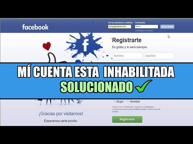 Cómo RECUPERAR tu CUENTA Facebook  INHABILITADA  ¡solución!