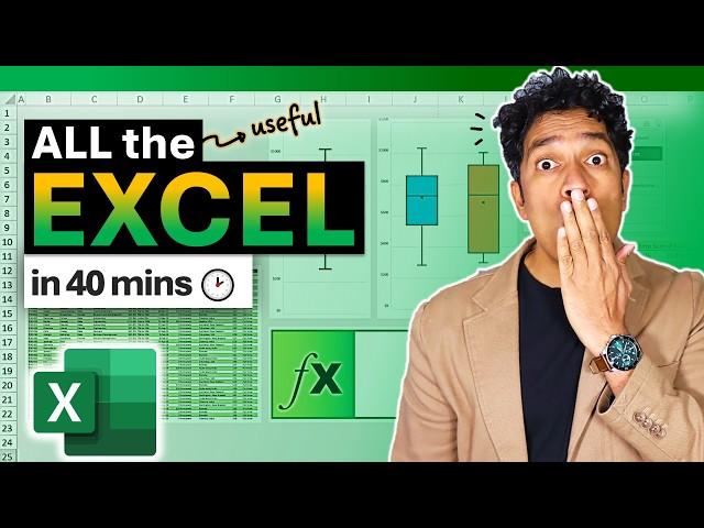 Learn ALL the "useful" Excel concepts in 40 mins - Tables, Formulas, Pivots & Charts (with file )
