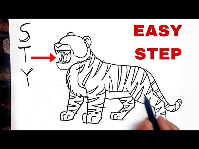 Tiger drawing from STY // Easy Drawing