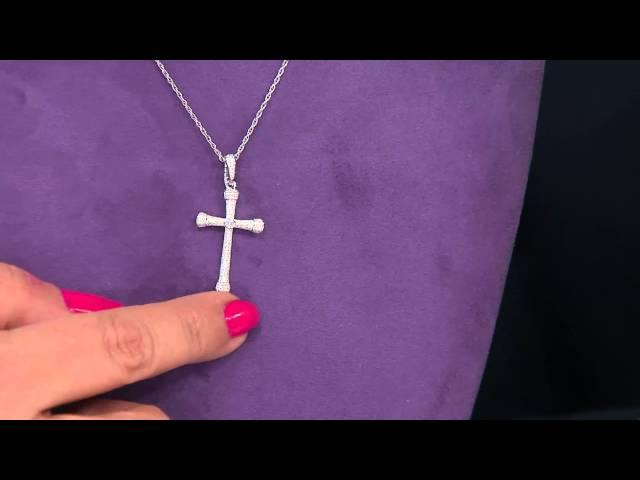 Micro-Pave' Diamond Cross, Sterling, 1/3 cttw, by Affinity with Antonella Nester