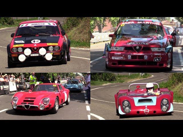 Alfa Romeo racecars - Best of sound, launch, fly bys & hillclimb action