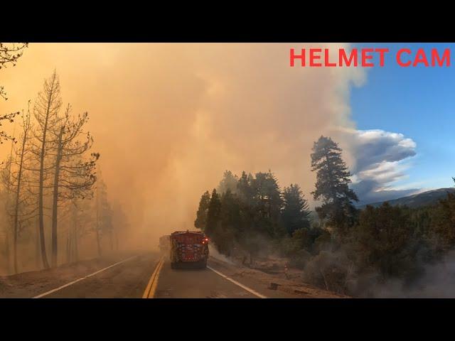 PARK FIRE HELMET CAM - FIREFIGHTERS HOLD THE LINE ON HWY 32 - 7/26/2024