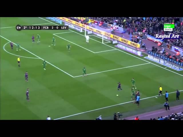 Martin Montoya (Barcelona) vs Levante (15.02.2015)