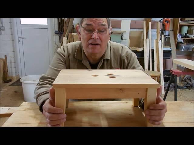 Anleitung: Eine Fußbank bauen.   Building  a stepstool (footstool).