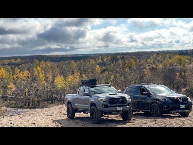 Nissan Pathfinder (Rock Creek) and Toyota tacoma Off-roading [Seddons Corner Manitoba Canada].